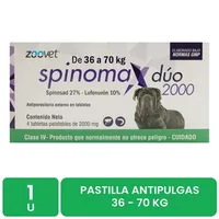 Antipulgas Pastilla 36 A 70 Kg Perro Spinomax