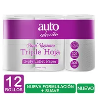 Papel Higienico Triple Hoja  12u Auto Selección Paquete 1512 G