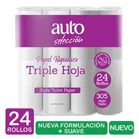 Papel Higuiénico Triple Hoja 24u Auto Selección Paquete 3024 G