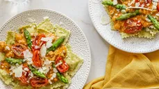 Ravioles de pollo con vegetales