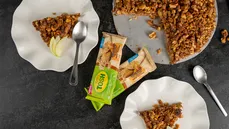 Tarta crocante de manzana y galleta