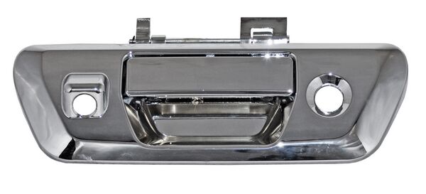 Manija Tapa Caja Nissan Pu Np300/ Frontier 2016-2025 Cromada Con Hoyo Para Camara