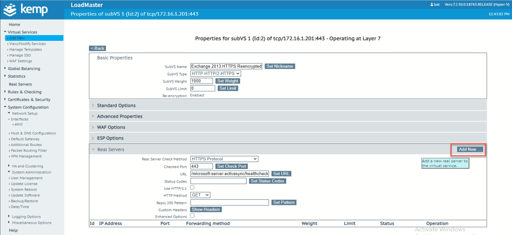 Reverse Proxy for Exchange with KEMP - AventisTech