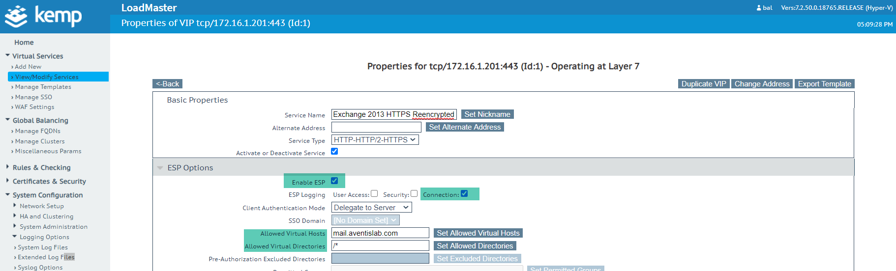 Reverse Proxy for Exchange with KEMP - AventisTech