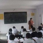 Inside one of the finished classrooms