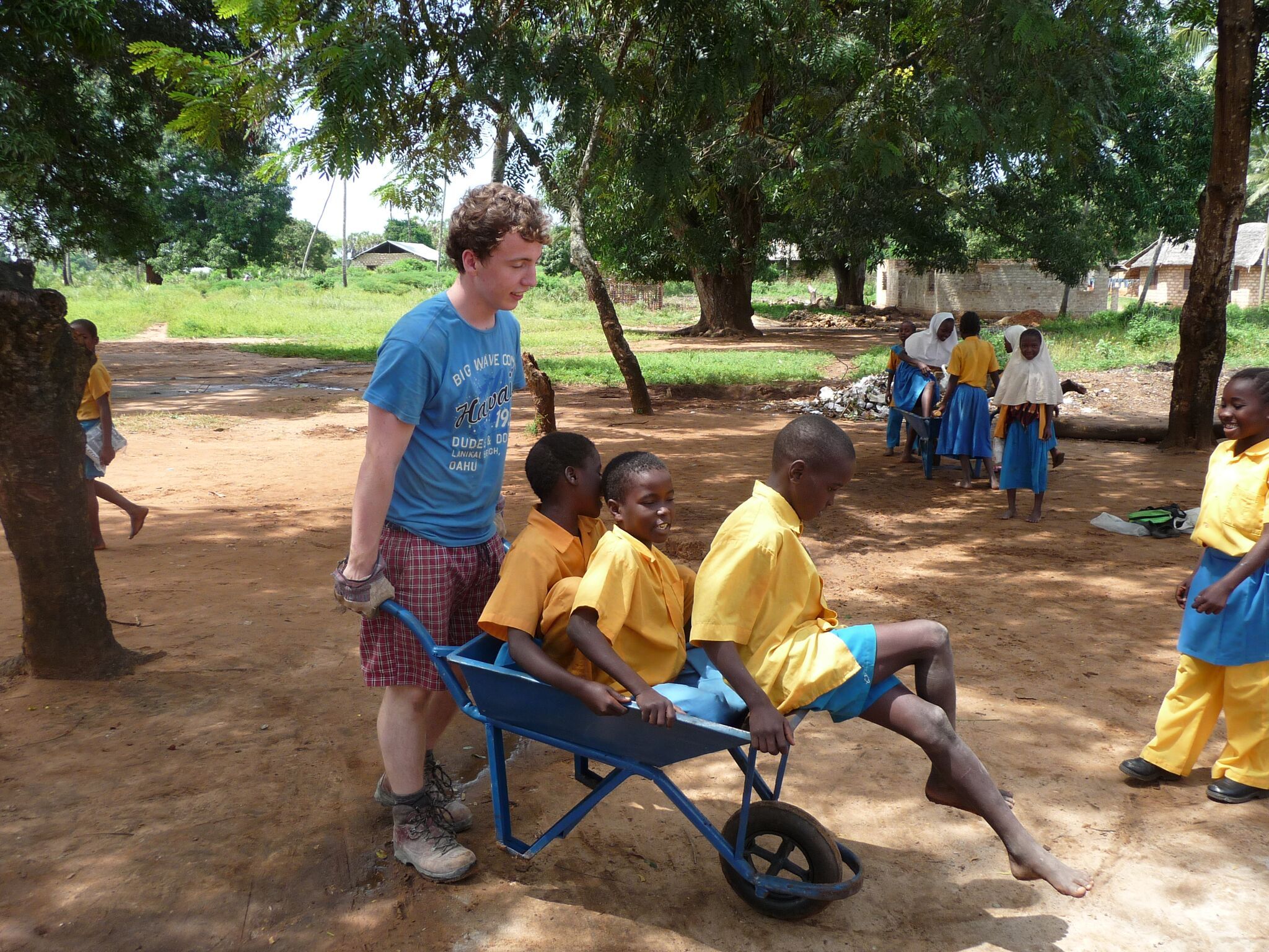 Playing football - Kenya gap year program