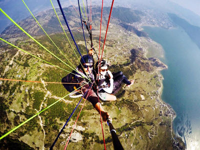 Paragliding, one of the things to do on a Gap Year in Nepal 