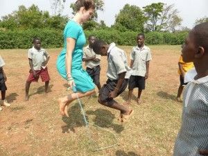 PE lessons - jump rope - AV Uganda