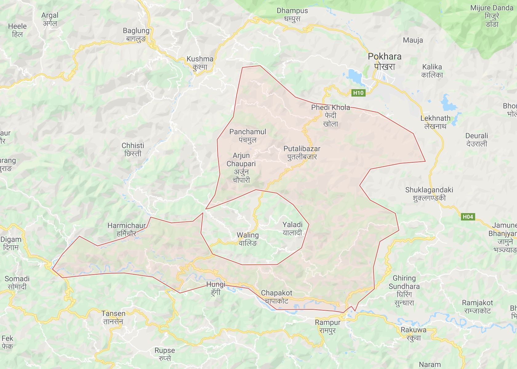 Syangja, Nepal Map