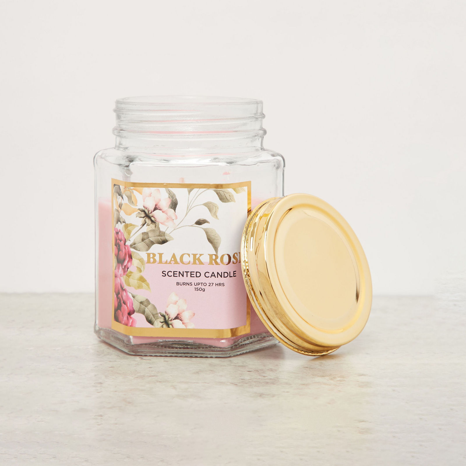 Black Rose Scented Jar Candle - 150 gms