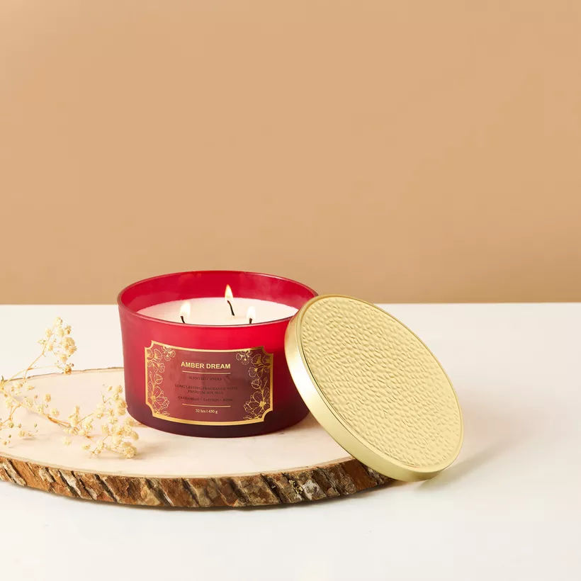 Scent.d London Amber Dream Scented 3-Wick Jar Candle - 450 gms