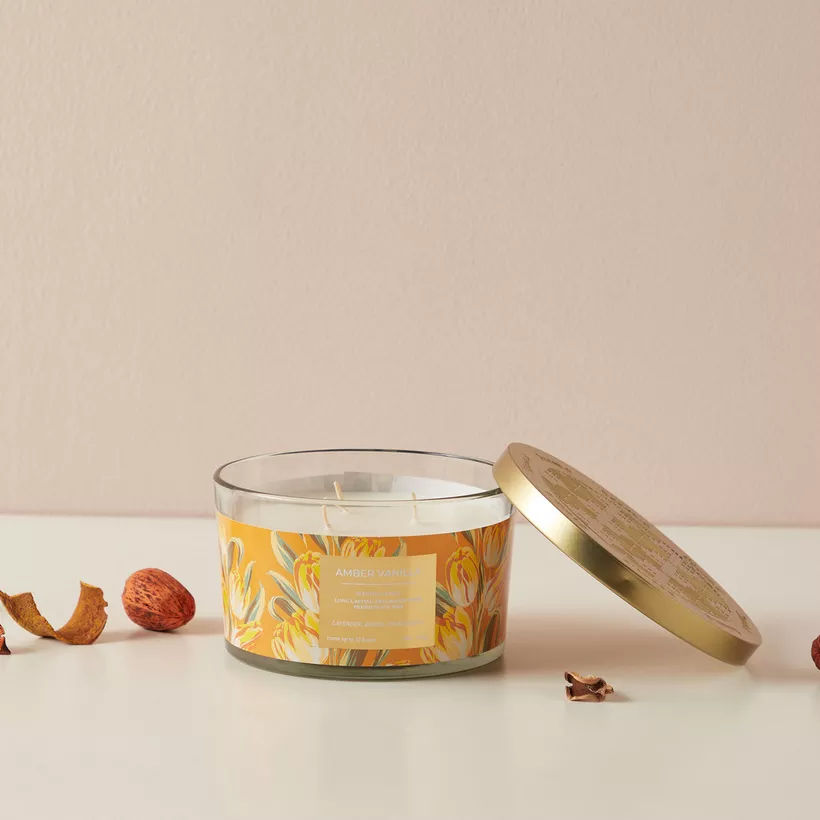 Scent.d 3-Wick Amber Vanilla Scented Jar Candle - 450 g