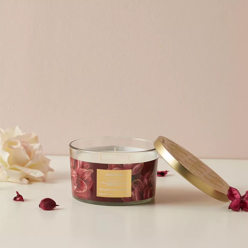 Scent.d 3-Wick Rose Noir Scented Jar Candle - 450 g