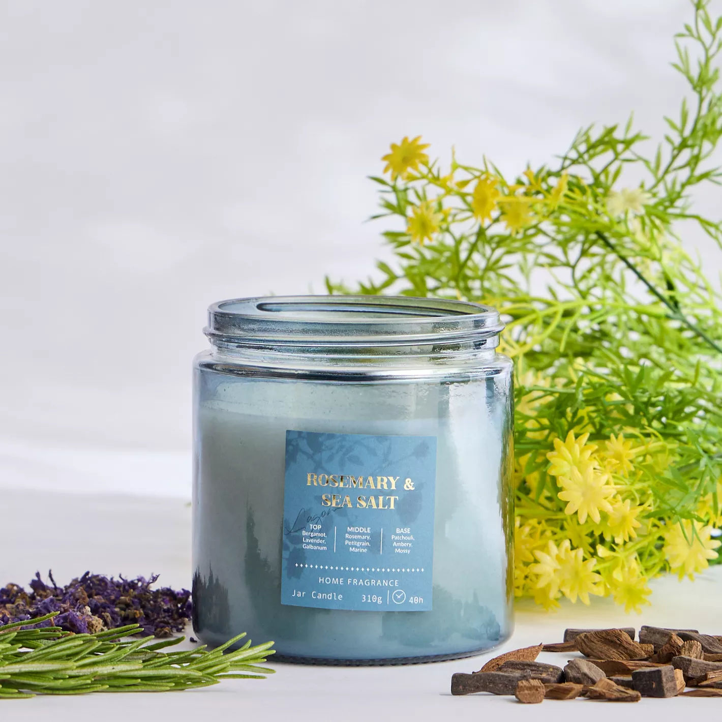 Lagom Rosemary and Sea Salt Jar Candle - 40 h