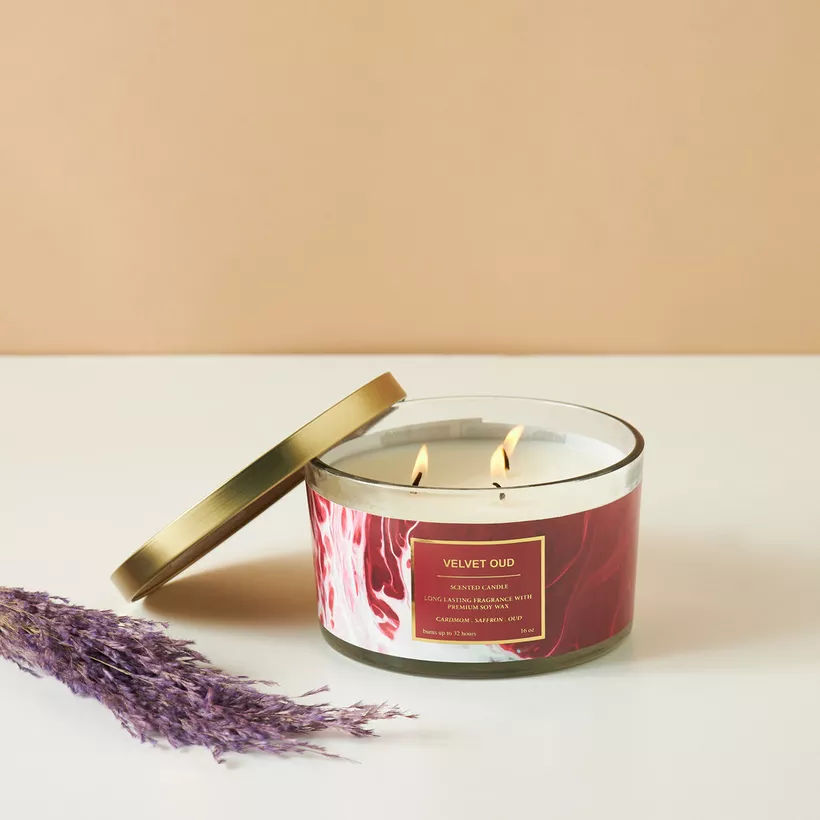 Scent.d Velvet Oud 3-Wick Jar Candle - 450 gms