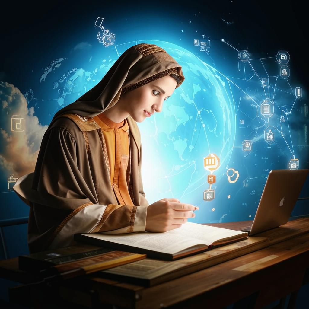 Navigating the Digital Landscape: Challenges and Opportunities in Christian Education Image depicting a Bible and a laptop, symbolizing the intersection of religious education and the digital age.