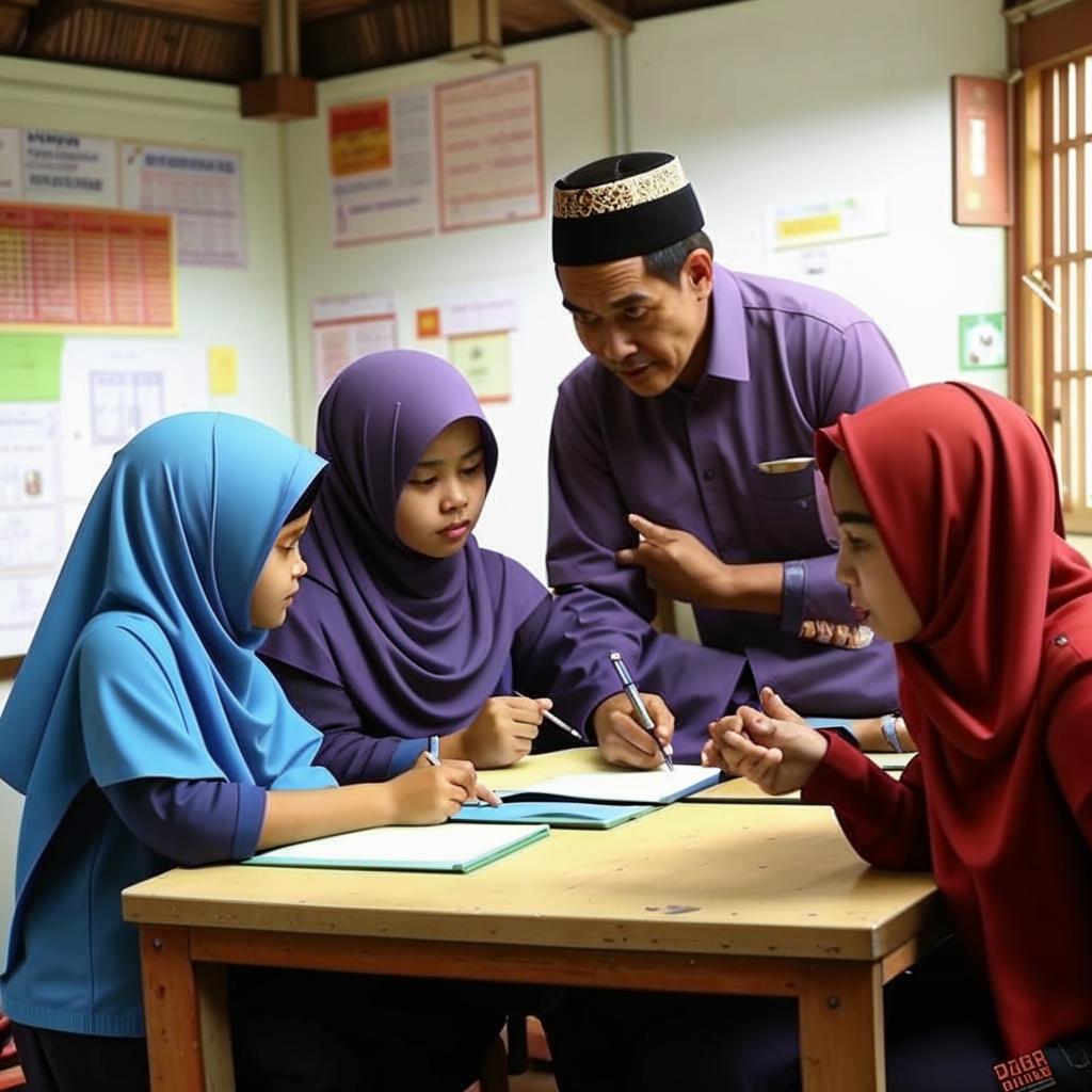 Keterlibatan Orang Tua: Kunci Kemajuan Pendidikan di Madrasah Ibtidaiyah Foto orang tua dan anak-anak belajar bersama di Madrasah Ibtidaiyah, menggambarkan pentingnya keterlibatan orang tua dalam pendidikan anak