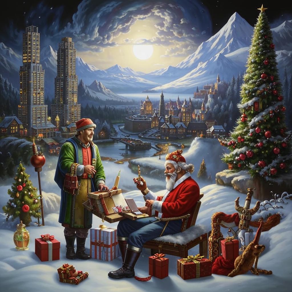 Kolaborasi Artis Ternama Hadirkan Karya Seni Natal Mempesona untuk 2024 Poster seni Natal yang menampilkan kolaborasi seniman terkemuka, menampilkan karya seni yang menakjubkan dan menginspirasi semangat Natal