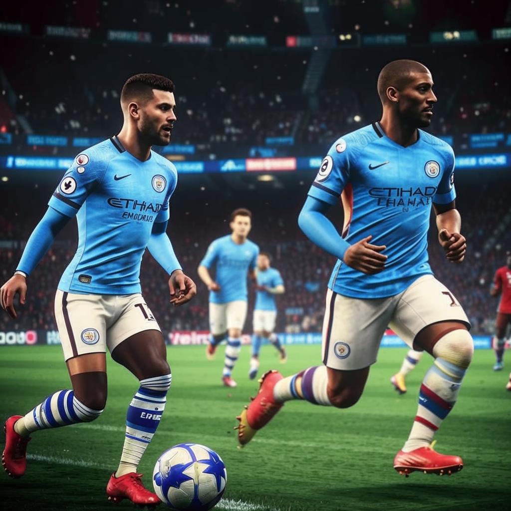 Manchester City spelers vieren hun overwinning op Paris Saint-Germain in een Champions League-duel
