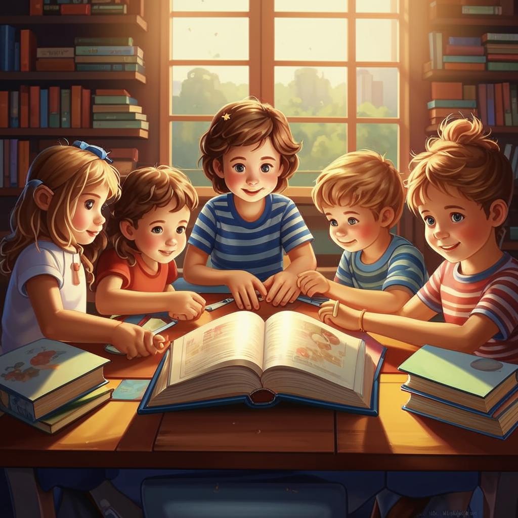 Optimalkan Pembelajaran dengan Penguatan Literasi Dasar yang Efektif Anak-anak membaca buku dengan semangat untuk meningkatkan literasi dasar mereka