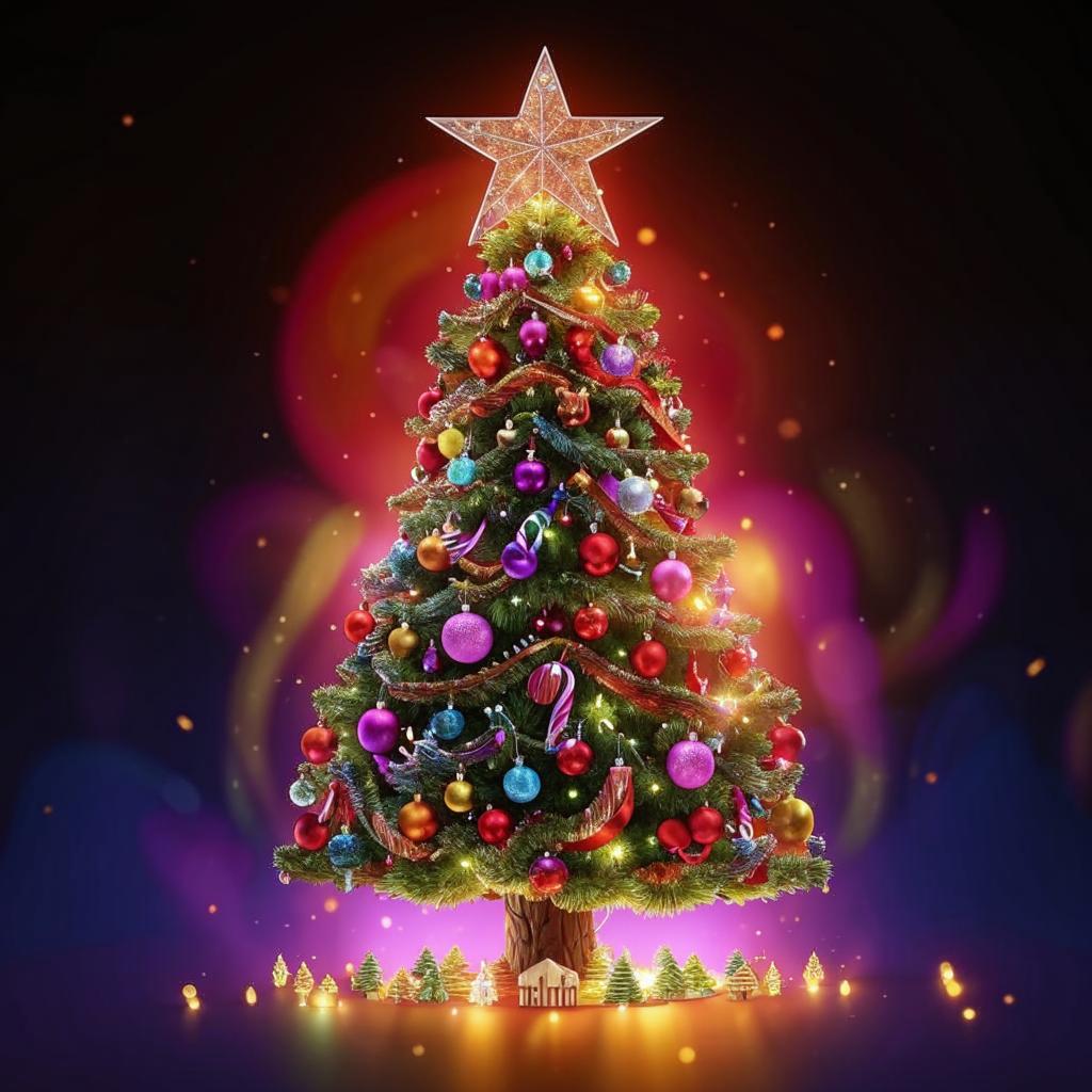 Pohon Natal yang Menakjubkan: Panduan Langkah-demi-Langkah untuk Membuat Pohon Natal yang Mengagumkan Gambar pohon Natal yang dihiasi dengan lampu warna-warni dan ornamen yang berkilauan