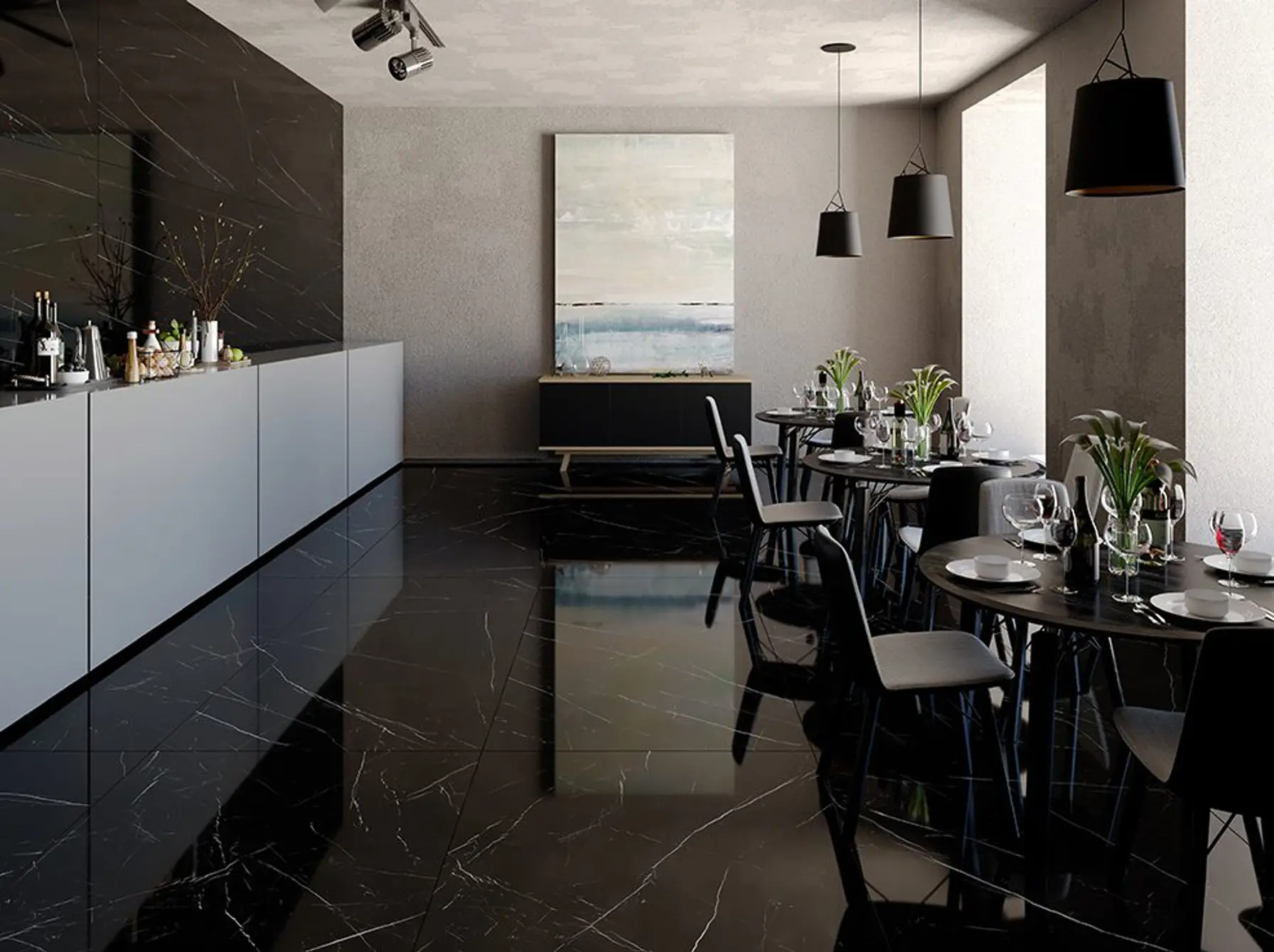 Kitchen Porcelain Slabs and Tiles by Aximer, Design Ideas and Collections for UAE