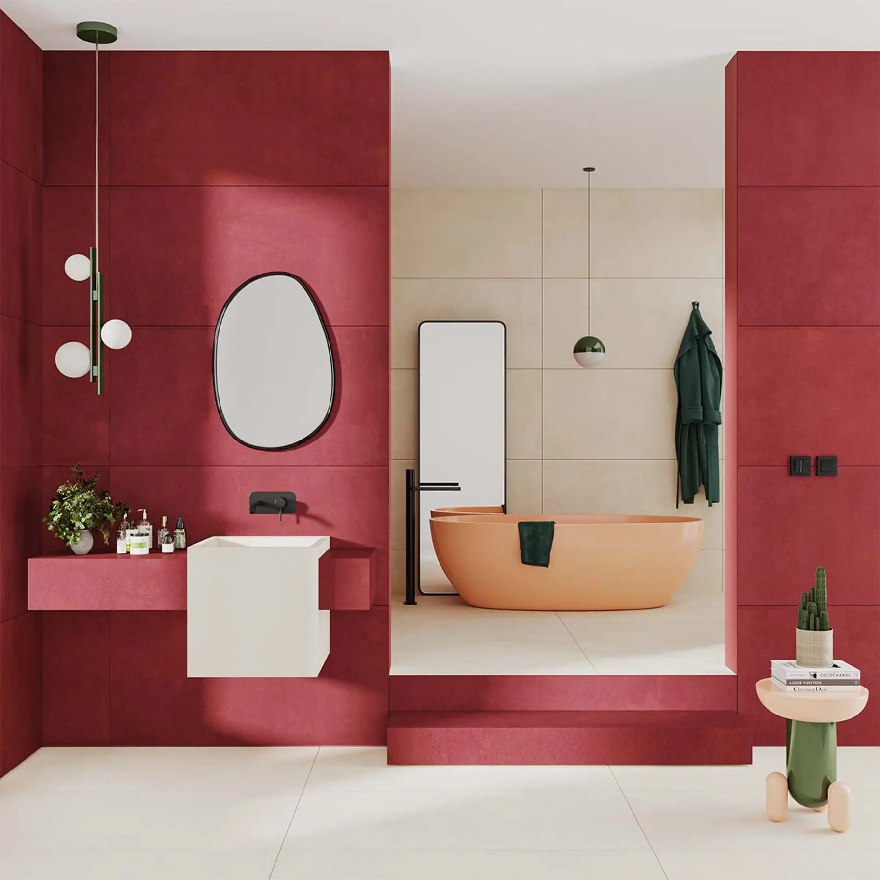 Red Porcelain Tiles: A Guide by Aximer to Ignite Your Spaces