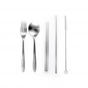Stainless Steel 5pcs Cutlery set w Straw Household Products Drinkwares Others Household Metals & Hardwares Other Metal & Hardwares NATIONAL DAY Back To School HKC1007_HD2