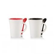 Dolce 10oz Ceramic Mug with Spoon  Household Products Drinkwares Best Deals NATIONAL DAY Give Back Special Clearance HDC6003GRP_thumb