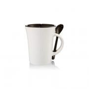 Dolce 10oz Ceramic Mug with Spoon  Household Products Drinkwares Best Deals NATIONAL DAY Give Back Special Clearance HDC6003WBL_thumb