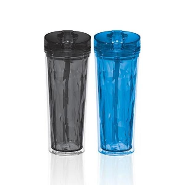 Hot & Cold Flip & Sip Geometric Tumbler 18oz  Household Products Drinkwares Best Deals Special Clearance HDT6010GRP_thumb