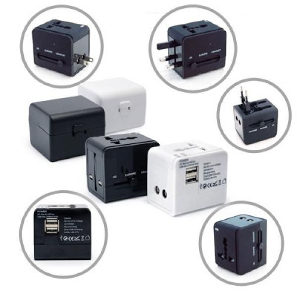 Worldwide Travel Adaptor With 2 USB Hub and Case Electronics & Technology Gadget Largeprod1041