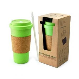 PSP Ice Beverage Travel Mug With Cork Sleeve & Straw Household Products Drinkwares Best Deals CLEARANCE SALE UMG1502
