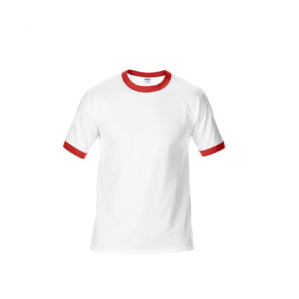 76600 Gildan Ringer Tee Apparel Shirts NATIONAL DAY whitewithred