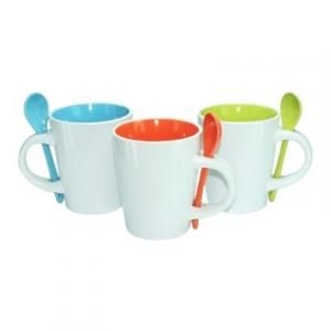 Dual Color Ceramic Mug Spoon Household Products Drinkwares Largeprod454