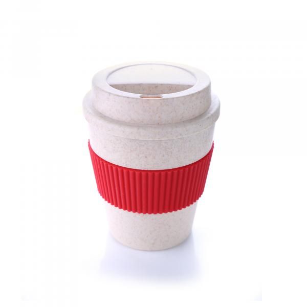 Bamboo Fibre Coffee Mug With Colour Sleeve Household Products Drinkwares HDC1037HD_Red