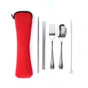 Stainless Steel Cutlery 4pcs Set With Pouch Household Products Back To School HKC1021ThumbRed2