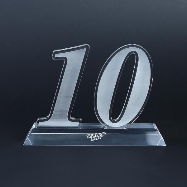 10 Years Acrylic Award Awards & Recognition Awards New Products AWA1001LogoHD