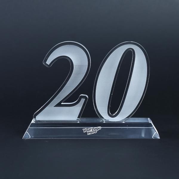 20 Years Acrylic Award Awards & Recognition Awards New Products AWA1003LogoHD