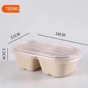 700ml 2 Compartment Bento Box with PP lid Food & Catering Packaging FTF1002