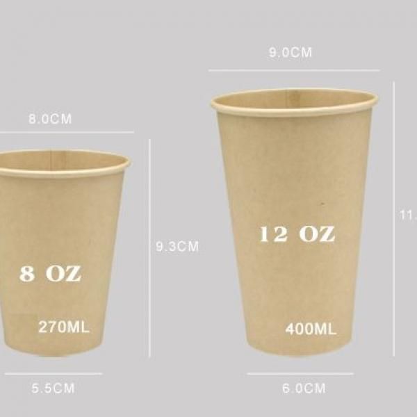 8oz Single Wall Kraft Paper Coffee Cup Food & Catering Packaging FUP1006FUP1007-2