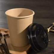 Single Wall Kraft Paper Coffee Cup Lid Food & Catering Packaging FUP1008