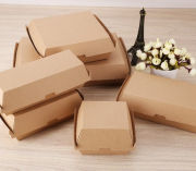 11.3x11x10cm Kraft Paper Burger or Sandwiches Box Food & Catering Packaging FTF1037-FTF1044