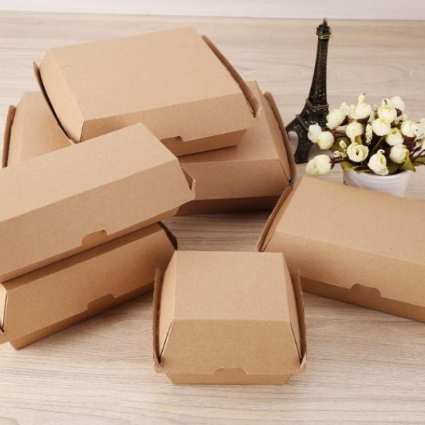 11.3x11x10cm Kraft Paper Burger or Sandwiches Box Food & Catering Packaging FTF1037-FTF1044