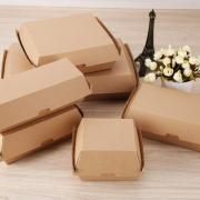 20.8x7x6.5cm Kraft Paper Burger or Sandwiches Box Food & Catering Packaging FTF1037-FTF1044