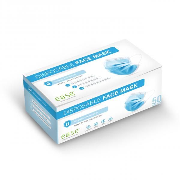 EASE 3-ply Disposable Face Mask Personal Care Products Other Personal Care Products Ease_DisposableFaceMask1