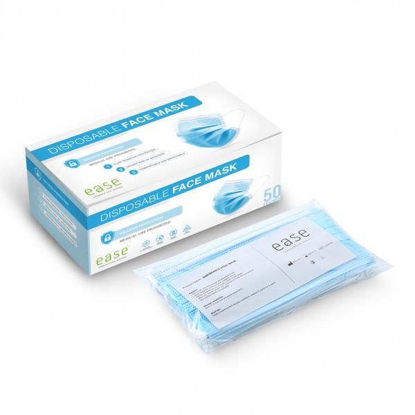 EASE 3-ply Disposable Face Mask Personal Care Products Other Personal Care Products Ease_DisposableFaceMask2