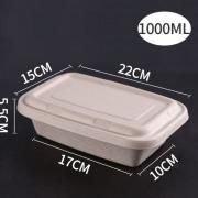 1000ml Paper Pulp Rectangle Bento Box Food & Catering Packaging FTF1054