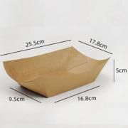 25.5x17.8x5cm Kraft Paper Tray Food & Catering Packaging FTY1002