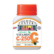 21st Century 100's  Vitamin C 250 mg Orange Chewable Food and Drink Supplies 3.BOTTLE-VitaminC250mgOrangechewable100sSHS1002